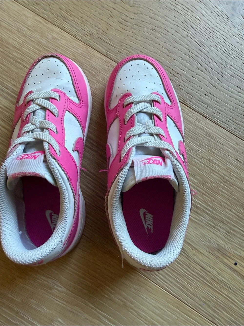 Nike Kids Pink and White Low-Top Sneakers